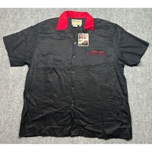 VTG Avirex Sport Button Up Shirt Mens L Black Short Sleeve Daytona To LA 93 New